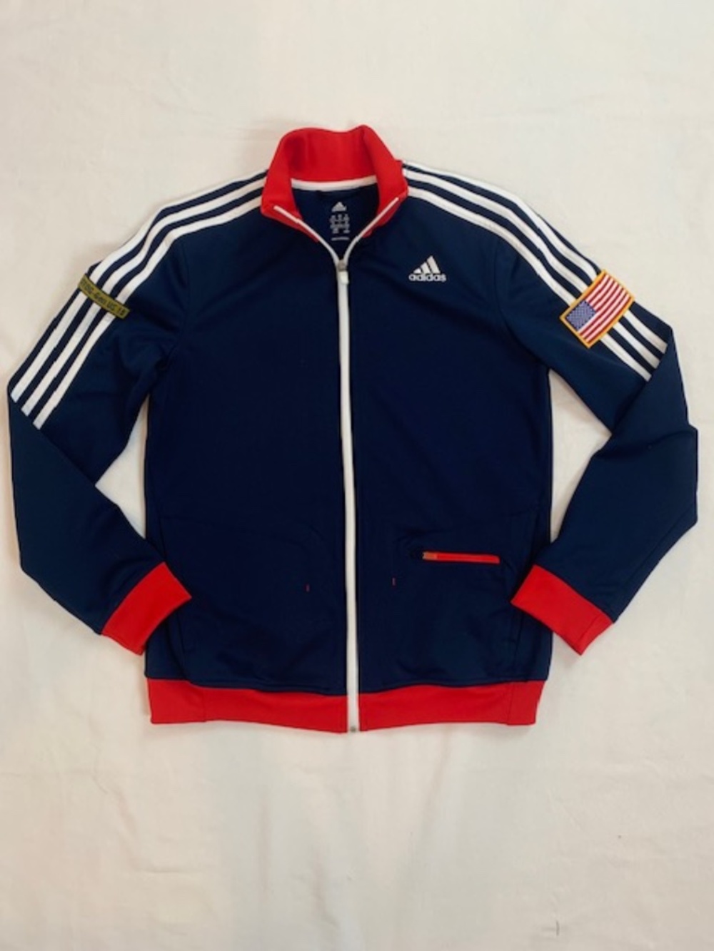Adidas 2015 Team USA World Olympics Track Jacket with Arm Patches Mens Medium
